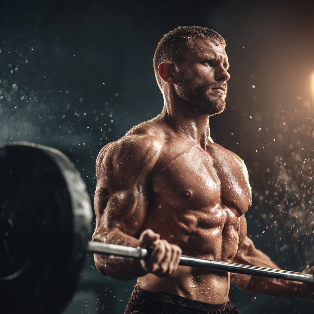 Чоловік тренується в спортзалі